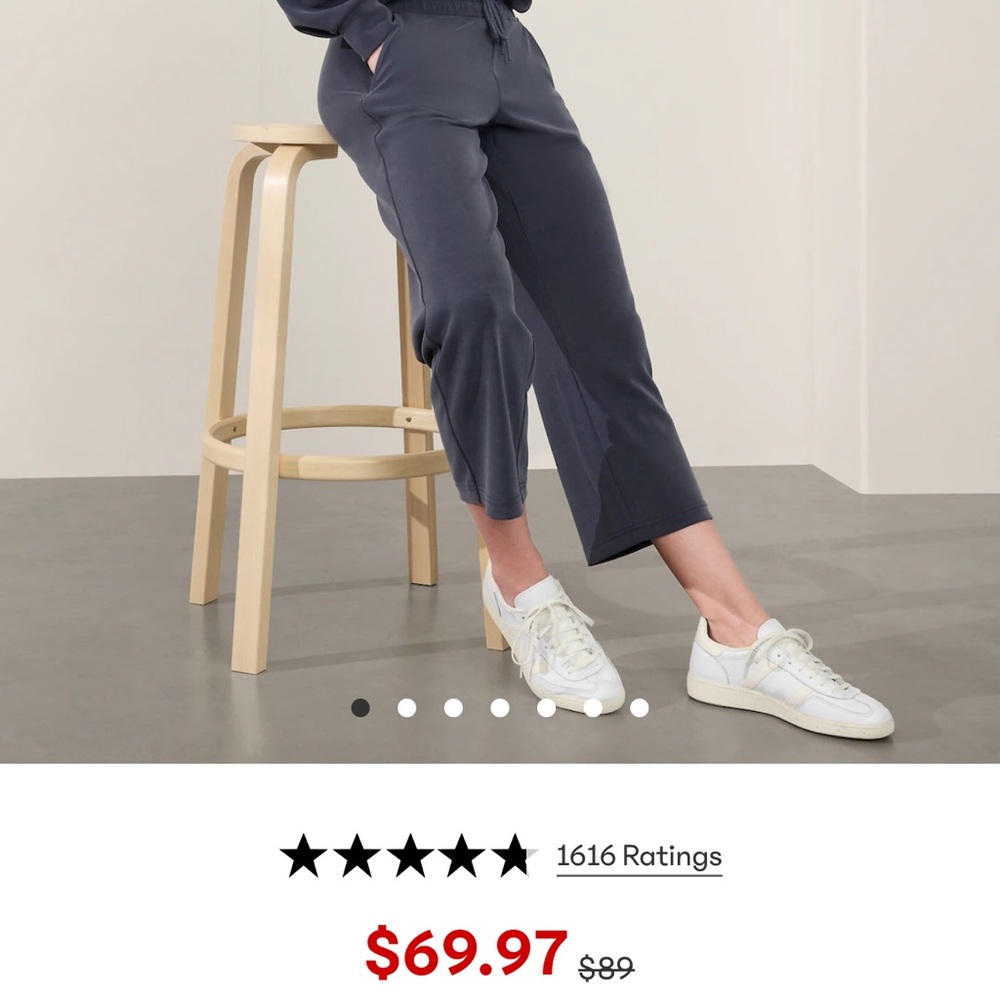 Athleta Seasoft Straight Crop Pant large Navy. Worn once, like new. 25” inseam